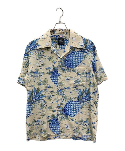 KONABAY（コナベイハワイ）KONABAY (コナベイハワイ) アロハシャツ ベージュ×ブルー サイズ:Lの古着・服飾アイテム