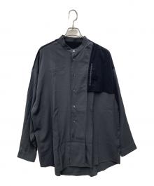 antiqua（アンティカ）の古着「異素材切替バンドカラーシャツ」｜グレー