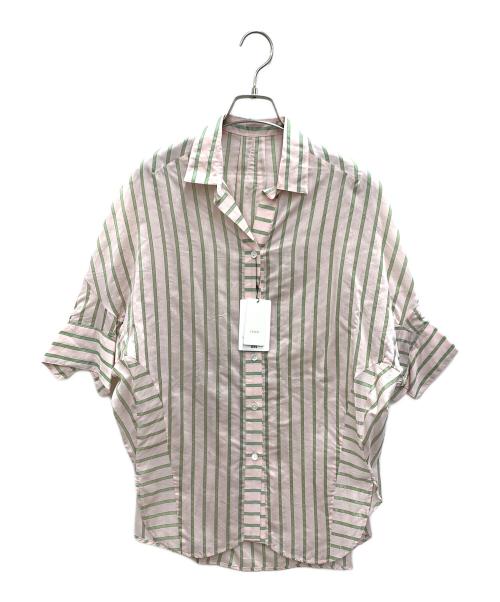 Lallia Mu（ラリア ムー）Lallia Mu (ラリア ムー) シアーシャツ ピンク×グリーン サイズ:38 未使用品の古着・服飾アイテム