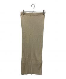 apart by lowrys（アパートバイローリーズ）の古着「ラメニットスカート」｜ベージュ