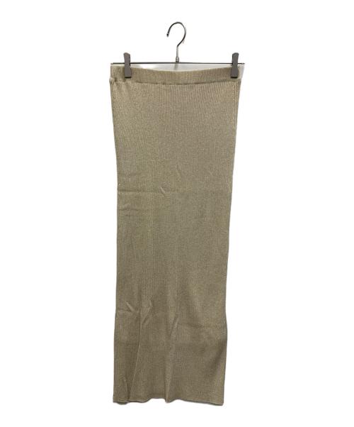 apart by lowrys（アパートバイローリーズ）apart by lowrys (アパートバイローリーズ) ラメニットスカート ベージュ サイズ:FREE 未使用品の古着・服飾アイテム