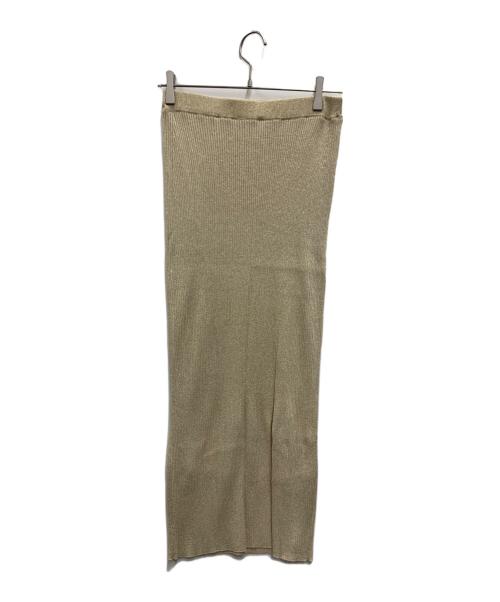 apart by lowrys（アパートバイローリーズ）apart by lowrys (アパートバイローリーズ) ラメニットスカート ベージュ サイズ:FREE 未使用品の古着・服飾アイテム