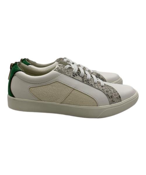 BARNYARDSTORM（バンヤードストーム）BARNYARDSTORM (バンヤードストーム) バックZIPスニーカー ベージュ×グリーン サイズ:35 未使用品の古着・服飾アイテム