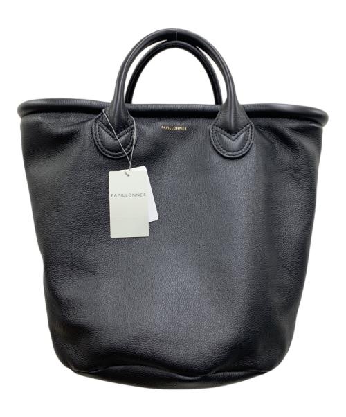 Papillonner（パピヨネ）PAPILLONNER (パピヨネ) バケツトートレザーバッグ ブラック 未使用品の古着・服飾アイテム