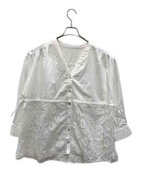 SHENERY（シーナリー）SHENERY (シーナリー) カットワークレースペプラムブラウス ホワイト サイズ:FREE 未使用品の古着・服飾アイテム