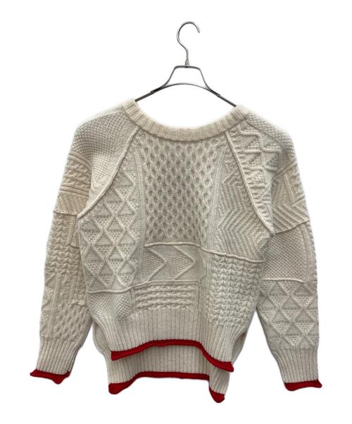 PUBLIC TOKYO（パブリックトウキョウ）PUBLIC TOKYO (パブリックトウキョウ) 厚手ニット アイボリー×レッド サイズ:1の古着・服飾アイテム