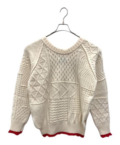 PUBLIC TOKYO（パブリックトウキョウ）PUBLIC TOKYO (パブリックトウキョウ) 厚手ニット アイボリー×レッド サイズ:1の古着・服飾アイテム