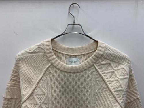 PUBLIC TOKYO（パブリックトウキョウ）PUBLIC TOKYO (パブリックトウキョウ) 厚手ニット アイボリー×レッド サイズ:1の古着・服飾アイテム