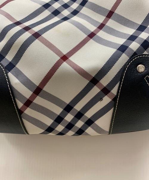 BURBERRY BLUE LABEL（バーバリー ブルー レーベル）BURBERRY BLUE LABEL (バーバリーロンドンブルーレーベル) トートバッグ ホワイト×ブルーの古着・服飾アイテム