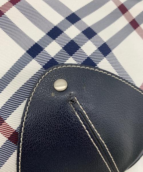 BURBERRY BLUE LABEL（バーバリー ブルー レーベル）BURBERRY BLUE LABEL (バーバリーロンドンブルーレーベル) トートバッグ ホワイト×ブルーの古着・服飾アイテム