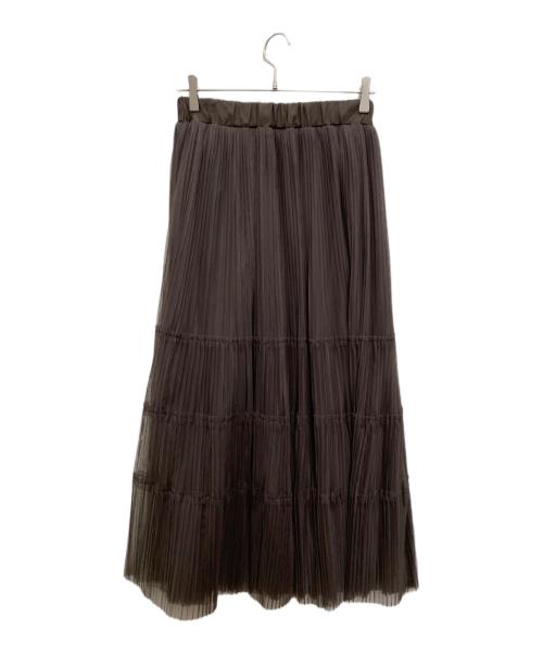 apart by lowrys（アパートバイローリーズ）apart by lowrys (アパートバイローリーズ) チュールティアードスカート ブラウン サイズ:FREE 未使用品の古着・服飾アイテム