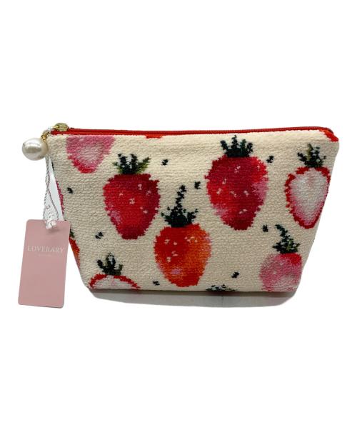 LOVERARY（ラブラリー）LOVERARY (ラブラリー) ポーチ ホワイト×レッド 未使用品の古着・服飾アイテム
