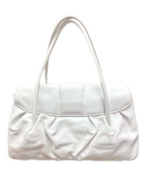 KITAMURA（キタムラ）KITAMURA (キタムラ) レザーハンドバッグ ホワイトの古着・服飾アイテム