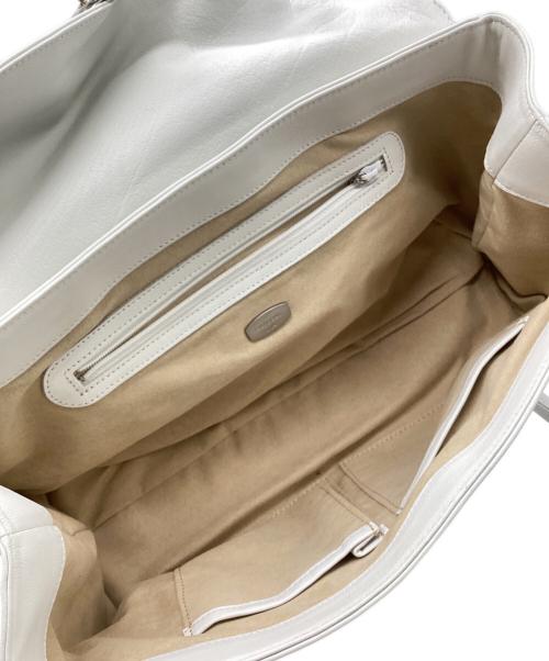 KITAMURA（キタムラ）KITAMURA (キタムラ) レザーハンドバッグ ホワイトの古着・服飾アイテム