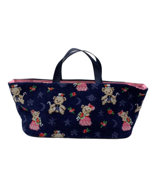 FEILER（フェイラー）FEILER (フェイラー) ハンドバッグ ネイビーの古着・服飾アイテム