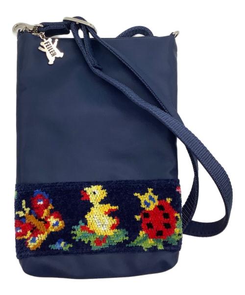 FEILER（フェイラー）FEILER (フェイラー) スマホショルダーバッグ ネイビーの古着・服飾アイテム