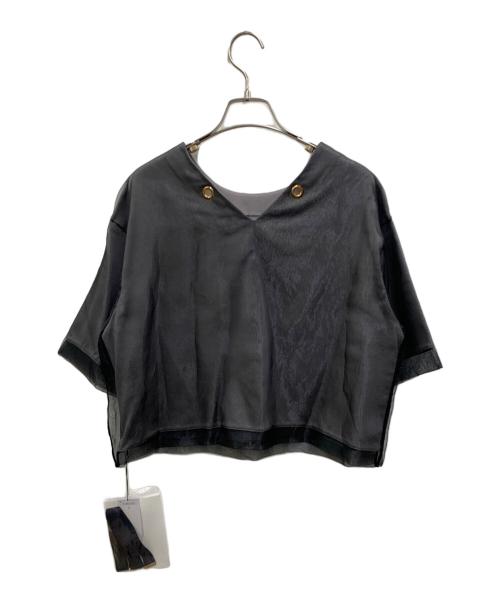AuieF（アウィーエフ）AuieF (アウィーエフ) 半袖ブラウス チャコールグレー サイズ:38 未使用品の古着・服飾アイテム