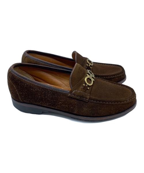 Salvatore Ferragamo（サルヴァトーレ フェラガモ）Salvatore Ferragamo (サルヴァトーレ フェラガモ) スウェードローファー ブラウン サイズ:25の古着・服飾アイテム