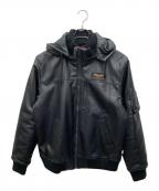 ALPHAアルファ）の古着「フーテッドリブジャケット」｜ブラック