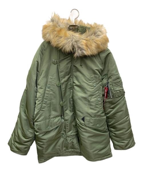 ALPHA INDUSTRIES（アルファインダストリーズ）ALPHA INDUSTRIES (アルファインダストリーズ) ミリタリーコート オリーブ サイズ:Lの古着・服飾アイテム