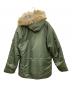 中古・古着 ALPHA INDUSTRIES (アルファインダストリーズ) ミリタリーコート オリーブ サイズ:L：9000円