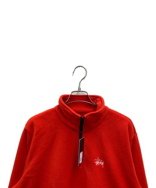stussy（ステューシー）stussy (ステューシー) フリーススウェット レッド サイズ:M 未使用品の古着・服飾アイテム