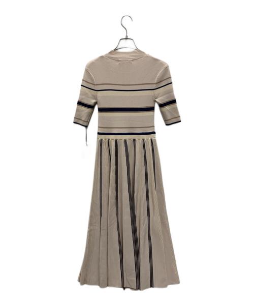 eimy istoire（エイミーイストワール）eimy istoire (エイミーイストワール) 半袖ワンピース ベージュ×ネイビー サイズ:FREE 未使用品の古着・服飾アイテム