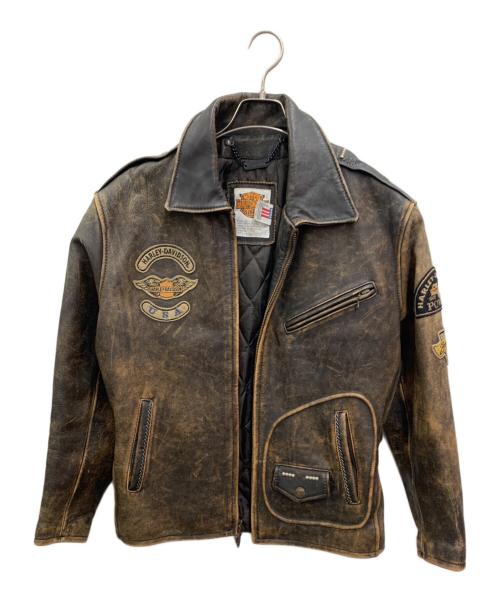 HARLEY-DAVIDSON（ハーレーダビッドソン）HARLEY-DAVIDSON (ハーレーダビッドソン) レザージャケット ブラウン サイズ:Sの古着・服飾アイテム