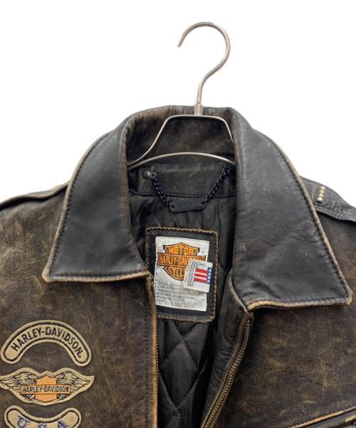 HARLEY-DAVIDSON（ハーレーダビッドソン）HARLEY-DAVIDSON (ハーレーダビッドソン) レザージャケット ブラウン サイズ:Sの古着・服飾アイテム