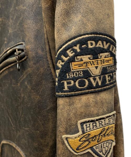 HARLEY-DAVIDSON（ハーレーダビッドソン）HARLEY-DAVIDSON (ハーレーダビッドソン) レザージャケット ブラウン サイズ:Sの古着・服飾アイテム