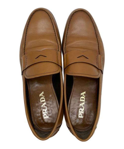 PRADA（プラダ）PRADA (プラダ) コインローファー ブラウン サイズ:6 1/2の古着・服飾アイテム