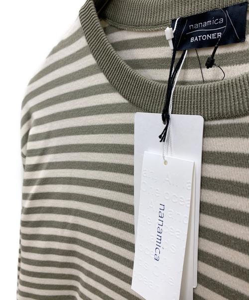 nanamica（ナナミカ）nanamica (ナナミカ) BATONER (バトナ―) 長袖カットソー グリーン×ベージュ サイズ:M 未使用品の古着・服飾アイテム