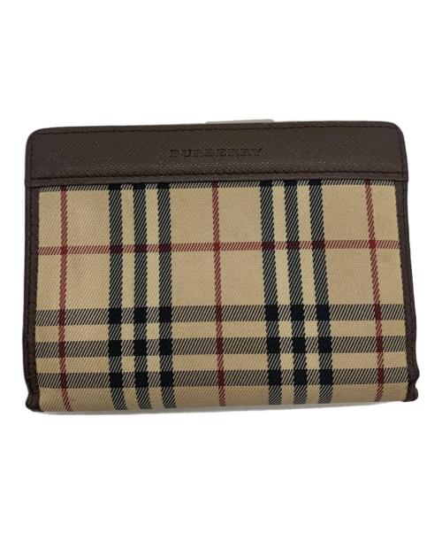 BURBERRY（バーバリー）BURBERRY (バーバリー) 2つ折り財布 ブラウン×ベージュの古着・服飾アイテム