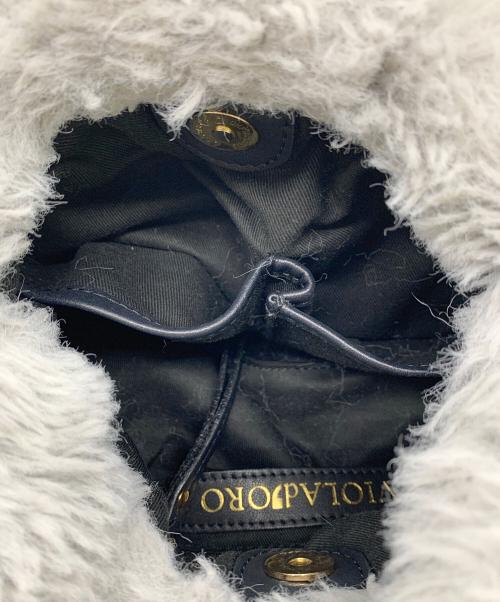 VIOLAd'ORO（ヴィオラドーロ）VIOLAd'ORO (ヴィオラドーロ) ファーハンドバッグ グレーの古着・服飾アイテム