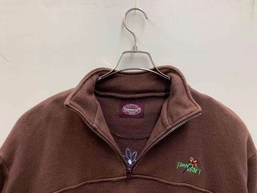TOWN CRAFT（タウンクラフト）TOWN CRAFT (タウンクラフト) ハーフジップスウェット ブラウン サイズ:Mの古着・服飾アイテム