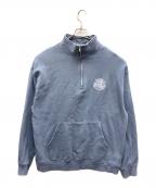 HUFハフ）の古着「ハーフジップスウェット」｜ブルー