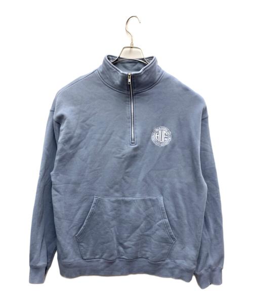 HUF（ハフ）HUF (ハフ) ハーフジップスウェット ブルー サイズ:XLの古着・服飾アイテム