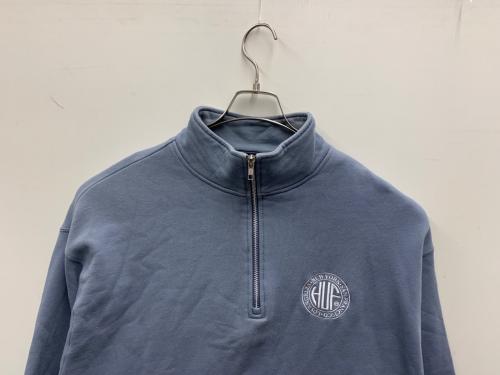 HUF（ハフ）HUF (ハフ) ハーフジップスウェット ブルー サイズ:XLの古着・服飾アイテム
