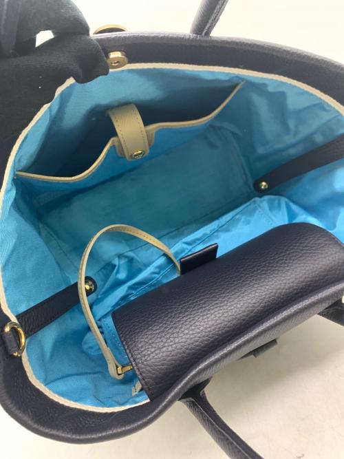 A.D.M.J.（エーディーエムジェイ）A.D.M.J. (エーディーエムジェイ) ハンドバッグ ネイビーの古着・服飾アイテム