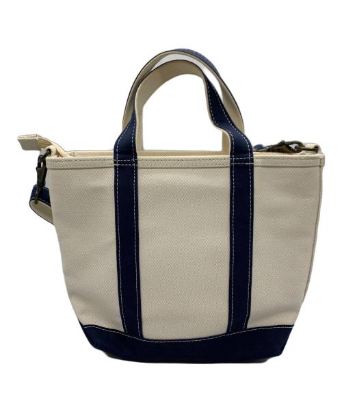 L.L.Bean（エルエルビーン）L.L.Bean (エルエルビーン) キャンバストートバッグ ベージュ×ネイビーの古着・服飾アイテム