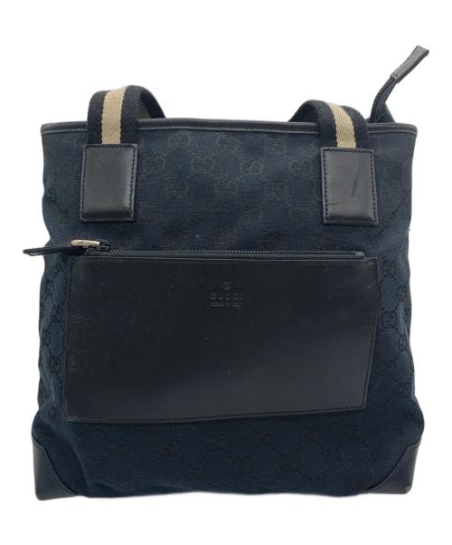 GUCCI（グッチ）GUCCI (グッチ) GGキャンバストートバッグ ブラックの古着・服飾アイテム