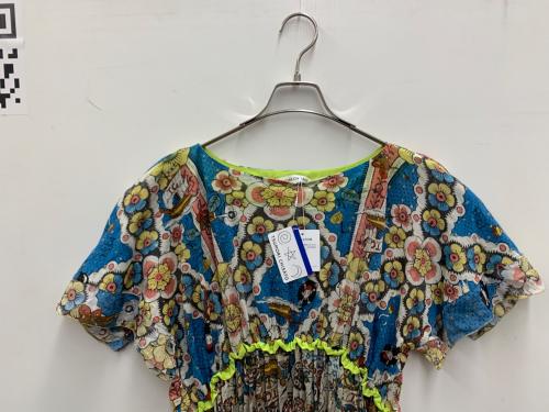 tsumori chisato（ツモリチサト）tsumori chisato (ツモリチサト) 半袖ワンピース ベージュ×ブルー サイズ:2 未使用品の古着・服飾アイテム