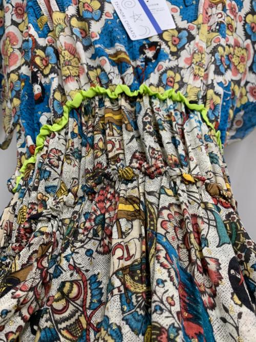 tsumori chisato（ツモリチサト）tsumori chisato (ツモリチサト) 半袖ワンピース ベージュ×ブルー サイズ:2 未使用品の古着・服飾アイテム