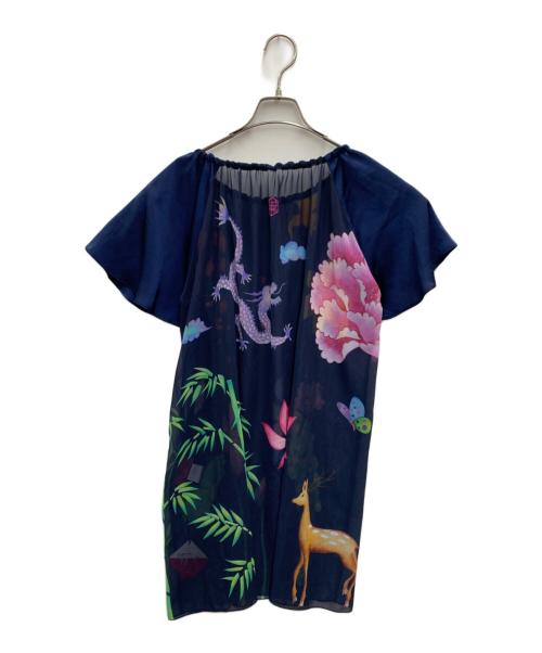 ROUROU（ロウロウ）ROUROU (ロウロウ) 半袖ワンピース ネイビー サイズ:FREE 未使用品の古着・服飾アイテム