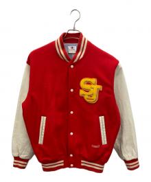 DESCENTE（デサント）の古着「スタジャン」｜レッド×アイボリー