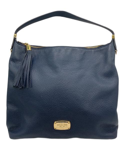 MICHAEL KORS（マイケル・コース）MICHAEL KORS (マイケルコース) レザーショルダーバッグ ネイビーの古着・服飾アイテム