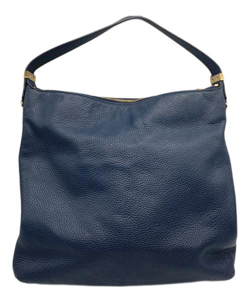 MICHAEL KORS（マイケル・コース）MICHAEL KORS (マイケルコース) レザーショルダーバッグ ネイビーの古着・服飾アイテム