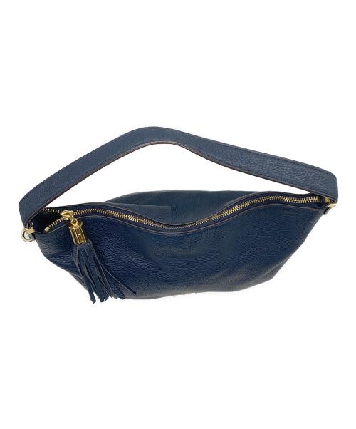 MICHAEL KORS（マイケル・コース）MICHAEL KORS (マイケルコース) レザーショルダーバッグ ネイビーの古着・服飾アイテム