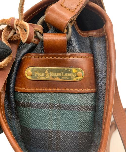 POLO RALPH LAUREN（ポロ・ラルフローレン）POLO RALPH LAUREN (ポロ・ラルフローレン) ショルダーバッグ グリーン×ブラウンの古着・服飾アイテム