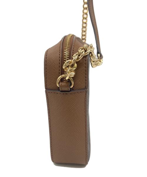 MICHAEL KORS（マイケル・コース）MICHAEL KORS (マイケルコース) ショルダーバッグ ブラウン×ゴールドの古着・服飾アイテム